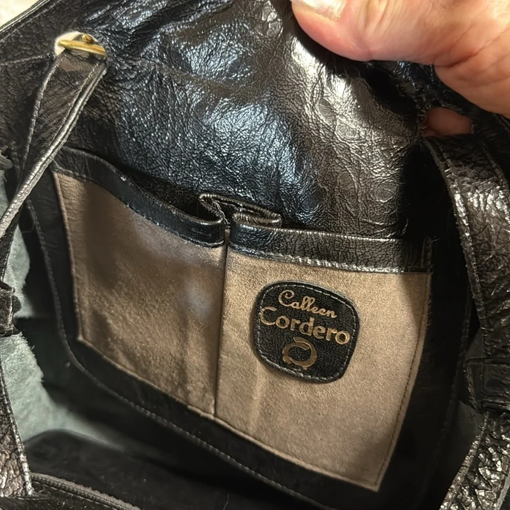 Sold calleen Cordero Dante  Crinkle Patent Leather Embellished Convertible Bag